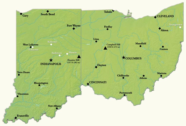 CATAn Länderszenario Indiana & Ohio Karte
