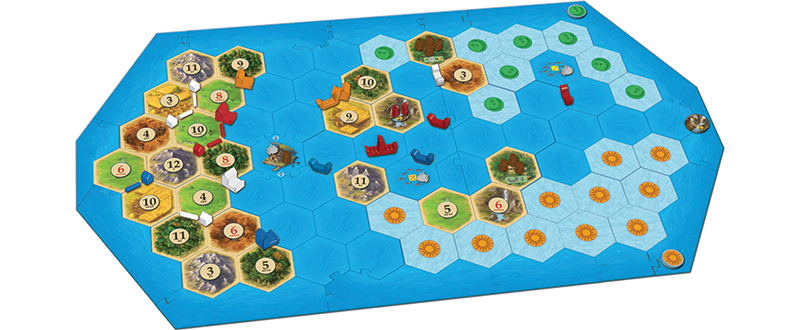 CATAN Explorer & Pirates Expansion Game board