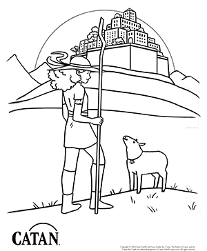 CATAN - Coloring Page - Shepherdess